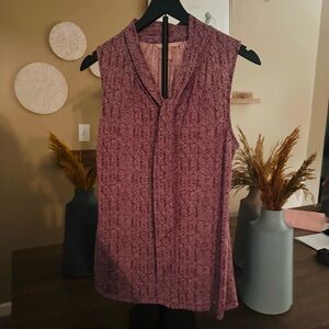 Banana Republic Patterned Sleeveless Blouse - Pink and Black